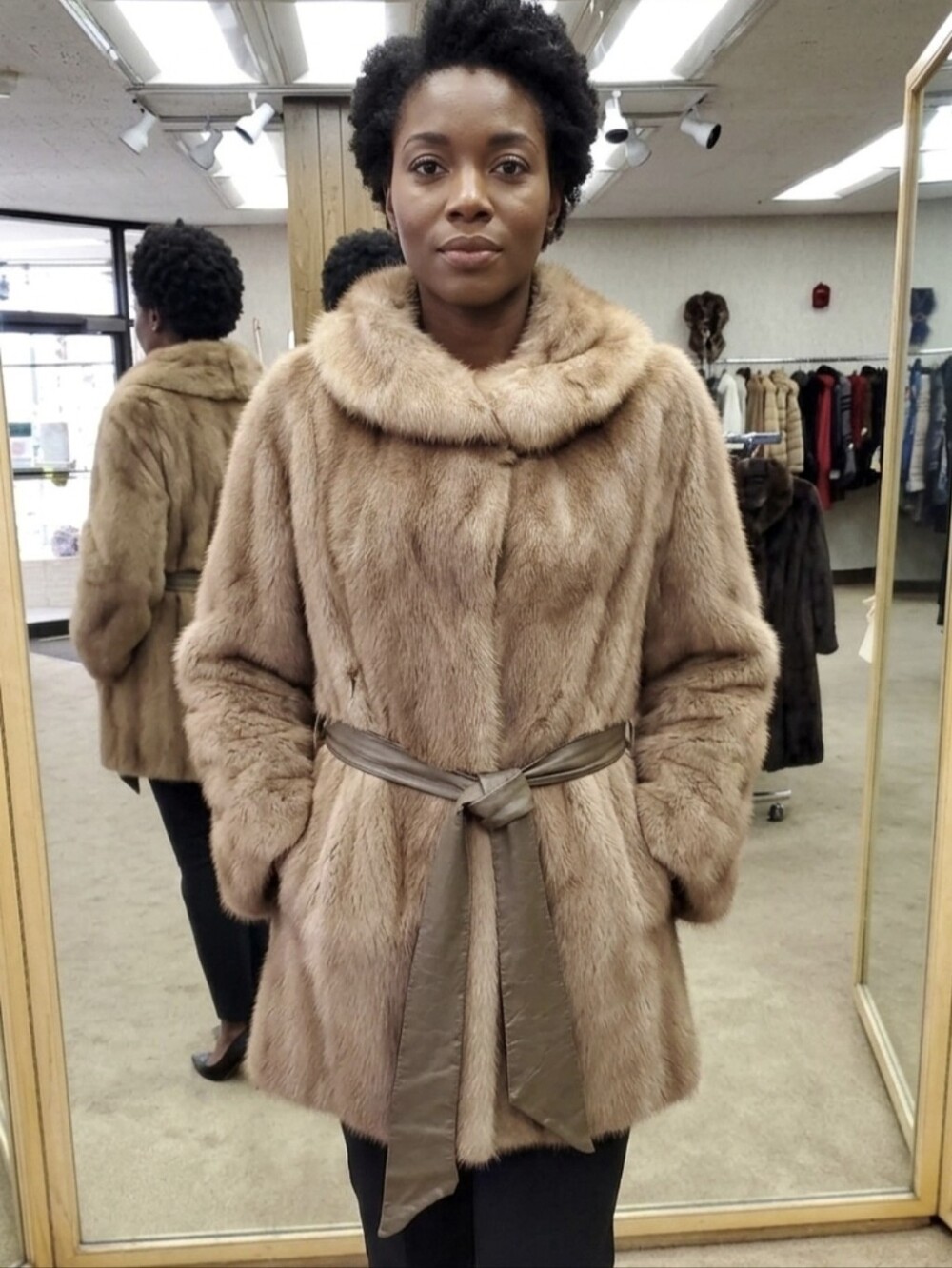 Vintage Autumn Haze Mink Fur Jacket